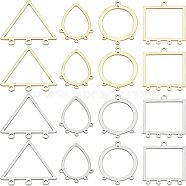 32Pcs 8 Style 304 Stainless Steel Chandelier Components Links, Mixed Shapes, Laser Cut, Golden & Stainless Steel Color, 4pcs/Style(STAS-UN0022-94)