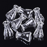 Semi-manual One Hole Blown Glass Globe Cover, for DIY Glass Vial Pendants Charms, Vase, Clear, 22.5~26x15.5mm, Hole: 6mm, Bottle Capacity: 1.8~2.3ml(0.06~0.07 fl. oz)(BLOW-R005-01)