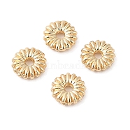 Brass Spacer Beads, Cadmium Free & Lead Free, Flower, Long-Lasting Plated, Light Gold, 4x1mm, Hole: 0.9mm(KK-B073-01LG)