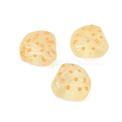 Transparent Glass Beads, Hand Drawn Beads, Shell Shape, Lemon Chiffon, 18x18.5x10mm, Hole: 1.2mm(GLAA-B024-02C)