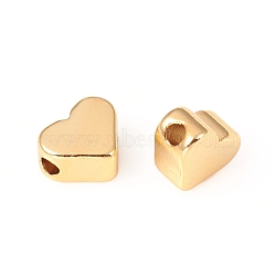 Brass Beads, Heart, Long-Lasting Plated, Golden, 6x5.5x3mm, Hole: 1.5mm(KK-E787-01B-G)