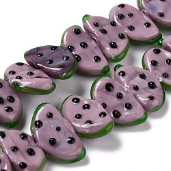 Handmade Lampwork Beads Strands, Fruit, Thistle, 10x18.5x5mm, Hole: 1.6mm, about 25pcs/strand, 9.76 inch(24.8cm)(LAMP-I022-29G)