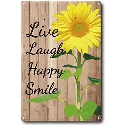 UV Protected & Waterproof Aluminum Warning Signs, Live Laugh Happy Smile, Colorful, 30x20cm, Hole: 4mm(AJEW-WH0111-K58)