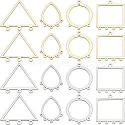 32Pcs 8 Style 304 Stainless Steel Chandelier Components Links, Mixed Shapes, Laser Cut, Golden & Stainless Steel Color, 4pcs/Style(STAS-UN0022-94)