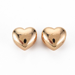 Brass Beads, Nickel Free, Heart, Real 18K Gold Plated, 10x11x8mm, Hole: 5x2mm(KK-S356-480-NF)