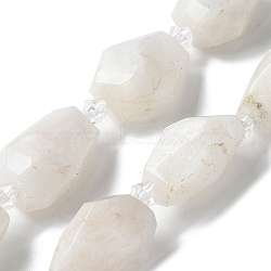 Natural Rainbow Moonstone Beads Strands, Faceted, Nuggets, 16.5~27.5x9.5~21.5x9.5~21.5mm, Hole: 2mm, about 12~15pcs/strand, 15.16~15.75''(38.5~40cm)(G-H095-A07-01)