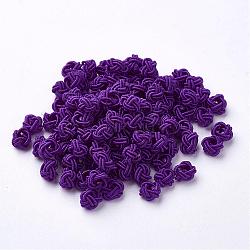 Polyester Weave Beads, Round, Blue Violet, 6x5mm, Hole: 4mm, about 200pcs/bag(WOVE-N002-40)