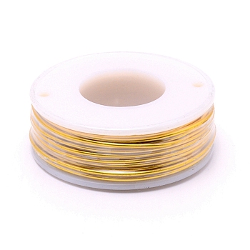 Matte Round Aluminum Wire, with Spool, Gold, 1.2mm, 16m/roll