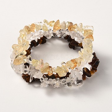 Copeaux de pierres précieuses multi-brins se étendent bracelets(BJEW-PH00610-01)-2