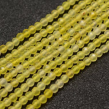 3mm Yellow Round Natural Agate Beads
