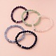 Round Natural Gemstone Beaded Stretch Bracelets(BJEW-JB02147)-1