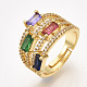 Adjustable Brass Micro Pave Cubic Zirconia Finger Rings(RJEW-S044-005)-1