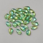 Gradient Color Transparent Glass Charms, Teardrop, Medium Sea Green, 14x8x4.5mm, Hole: 1.2mm(GLAA-WH0030-17B-03-1)