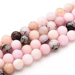 Natural Quartz Beads Strands, Dyed, Round, Imitation Pink Opal, Pink, 8~8.5mm, Hole: 0.9~1mm, about 45~47pcs/strand, 14.96~15.35 inch(38~39cm)(G-N355-8mm-52)