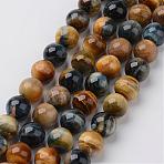Natural Dream Tiger Eye Beads Strands, Round, 12mm, Hole: 1~1.5mm, about 32pcs/strand, 15.3 inch(G-G898-12mm)