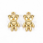 Rack Plating Alloy Pendants, Cadmium Free & Lead Free, Bear, Light Gold, 16x9x3mm, Hole: 1.4mm(PALLOY-N155-82-RS)