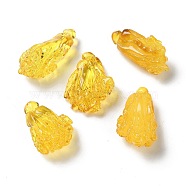 Natural Baltic Amber Vegetables Pendants, Cabbage Charms, 21x10x6.5mm, Hole: 0.7mm(G-NH0001-07)