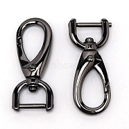 Alloy Swivel Clasps, Swivel Snap Hook, for Bag Replacement Accessories, Gunmetal, 47x20.5x7.5mm, Hole: 5.5x13mm(PALLOY-WH0085-80B)
