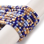 Handmade Czech Lampwork Beads Strands, Disc Beads, Colorful, 2.5x2mm, Hole: 1mm, about 224pcs/strand, 15.55 inch(39.5cm)(LAMP-L078-008G)