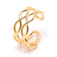 Infinity Wire Wrap Brass Cuff Earrings, Ear Cartilage Clip on, Non-Piercing Jewelry for Girl Women, Real 14K Gold Plated, 16.5x5~8mm(EJEW-TAC0010-003)