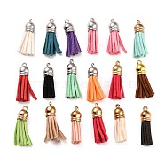 (Defective Closeout Sale: Oxidized)Faux Suede Tassel Pendant Decorations, with CCB Plastic Cord Ends, Mixed Color, 38x15mm, Hole: 2.5mm(FIND-XCP0001-13)