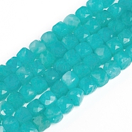 Natural Amazonite Beads Strands, Faceted, Cube, 4~5x4~5x4~5mm, Hole: 0.7mm, about 72~76pcs/strand, 15.55 inch(39.5cm)(G-E560-A02-4mm)