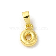 Rack Plating Brass Charms, Real 18K Gold Plated, Long-Lasting Plated, Cadmium Free & Lead Free, Letter O, 9x6.5x2.2mm, Hole: 5x2.5mm(KK-C053-04G-O)