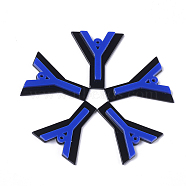 Cellulose Acetate(Resin) Pendants, Letter, Letter Y, Blue, 36.5~37x31.5x4~5mm, Hole: 1.5mm(KY-S158-41Y-D)