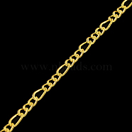 Iron Figaro Chains, with Spool, Soldered, Golden, 5.3x2.6x0.6mm, about 328.08 Feet(100m)/roll(CH-R078-03G)