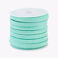 Faux Suede Cord, Faux Suede Lace, Aquamarine, 5x1.5mm, about 5.46 yards(5m)/roll, 25rolls/bag(LW-R003-5mm-1148)