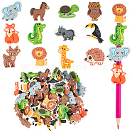 DELORIGIN 72Pcs 12 Style PVC Plastic Cartoon Style Straw Toppers, Straw Charms, Decorative Pen Clip, Animal, Mixed Shapes, 18.5~32.5x20~31.5x2.5~4mm, Inner Diameter: 7mm, 6pcs/style(FIND-DR0001-04)