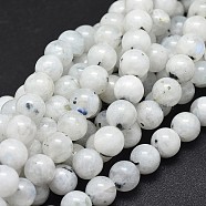 Natural Rainbow Moonstone Beads Strands, Round, 10mm, Hole: 1mm, about 38pcs/strand, 15.6 inch(39.8cm)(G-I249-B04-03)