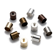 Brass Cord Ends, End Caps, Mixed Color, 14x10mm, Hole: 1mm, Inner Diameter: 9mm(KK-D219-14x10-M)