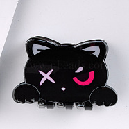 Catton Cat Shape PVC Claw Hair Clips, DIY Hair Accessories, Black, 47x64x42mm(WG82327-03)