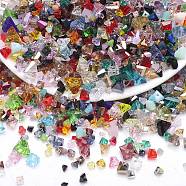 Opaque & Transparent Glass Beads, Faceted Nuggets, Mixed Color, 2~5x2.5~8x3~5mm, Hole: 1~1.4mm, about 10g/bag(GLAA-G109-01I)