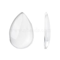 Transparent Teardrop Glass Cabochons, Clear, 30x20x6mm(X-GGLA-R024-30x20)