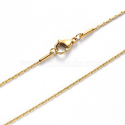 Vacuum Plating 304 Stainless Steel Coreana Chain Necklace, with Lobster Claw Clasp, Golden, 19.68 inch(50cm)x1.2mm(NJEW-S420-005C-G)