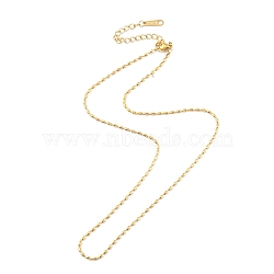 Ion Plating(IP) 304 Stainless Steel Oval Ball Chain Necklace for Men Women, Real 14K Gold Plated, 16.02 inch(40.7cm)(NJEW-M200-09G)