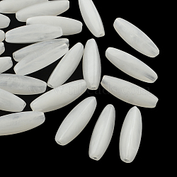 Rice Imitation Gemstone Acrylic Beads, Elongated Oval Beads, White, 28x9x9mm, Hole: 2mm, about 400pcs/500g(OACR-R035-25)