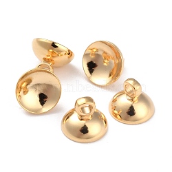 Rack Plating Brass Bead Cap Pendant Bails, for Globe Glass Bubble Cover Pendants, Long-Lasting Plated, Real 24K Gold Plated, 6.5x8mm, Hole: 2mm(KK-O139-09B-G)