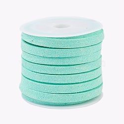 Faux Suede Cord, Faux Suede Lace, Aquamarine, 5x1.5mm, about 5.46 yards(5m)/roll, 25rolls/bag(LW-R003-5mm-1148)