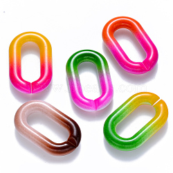 Two Tone Opaque Acrylic Linking Rings, Quick Link Connectors, for Cable Chains Making, Oval, Mixed Color, 39x23.5x7mm, Inner Diameter: 25x10mm(OACR-S036-006B-M)
