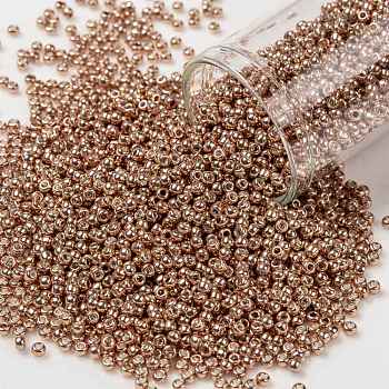 TOHO Round Seed Beads, Japanese Seed Beads, (551) Galvanized Peach, 11/0, 2.2mm, Hole: 0.8mm, about 5555pcs/50g