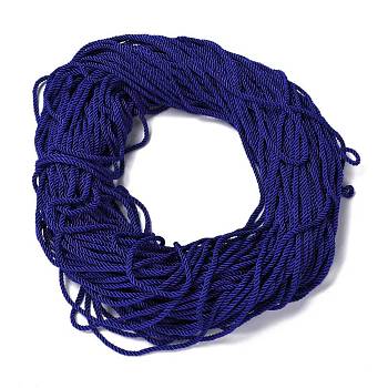 Polyester Cord, Twisted Cord, Dark Blue, 5mm, about 97~100m/bundle