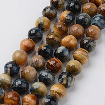 Natural Dream Tiger Eye Beads Strands, Round, 12mm, Hole: 1~1.5mm, about 32pcs/strand, 15.3 inch