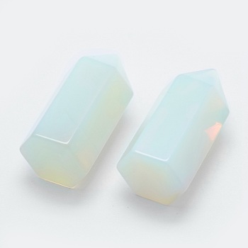Opalite Pointed Beads, Undrilled/No Hole Beads, Bullet, 33~35x16~17x14.5~15mm