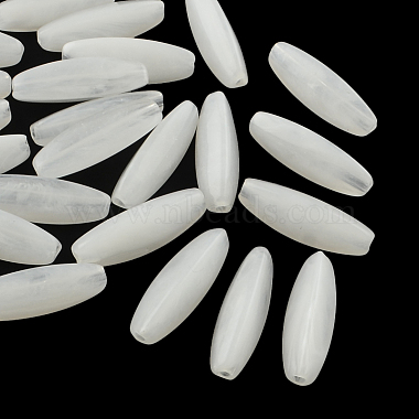 28mm White Rice Acrylic Beads