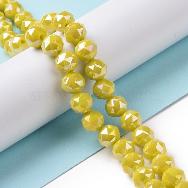 Chapelets de perles en verre opaque électrolytique(EGLA-H101-02B)-4