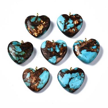 Assembled Bronzite and Synthetic Turquoise Pendants(X-G-T111-04C)-5