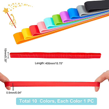 ahademaker 10шт. 10 цвета силиконовые ленты для упаковки(AJEW-GA0004-71)-2